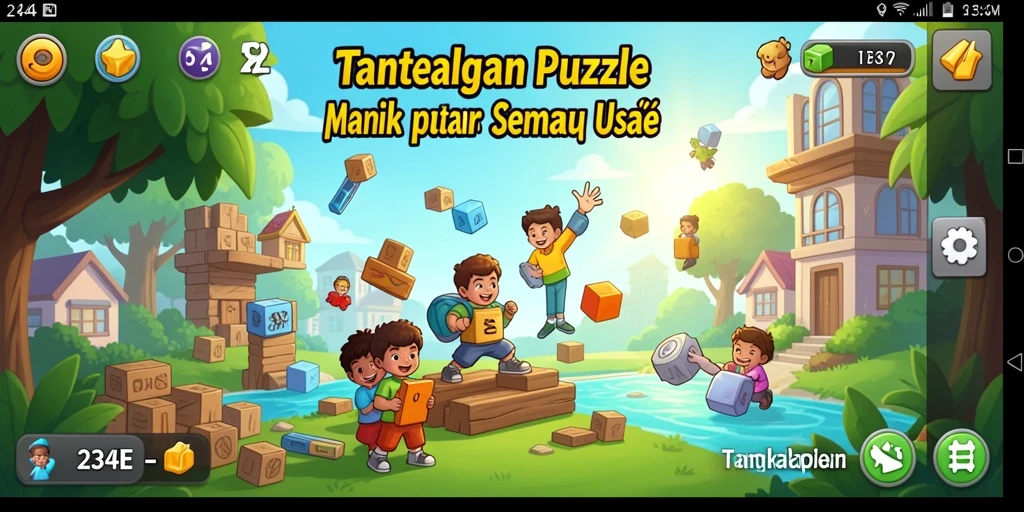 Tampilan gameplay menantang dari 234E yang memukau dan penuh warna.