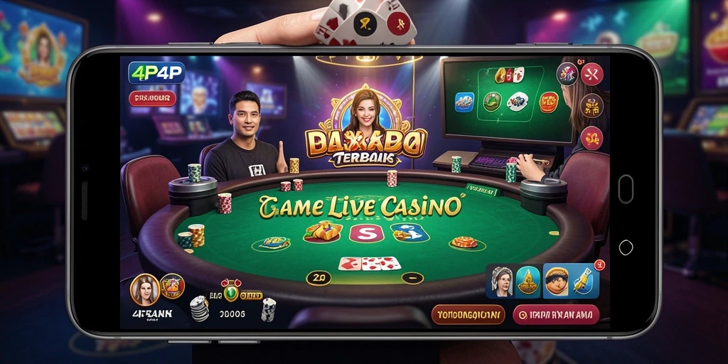 Tampilan menarik dari gameplay Live Casino di 4P4P.