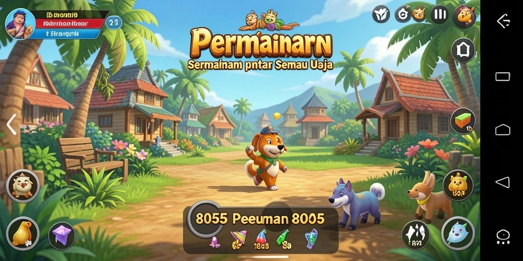 Tangkapan layar utama 8055 menampilkan gameplay yang seru dan interaktif.
