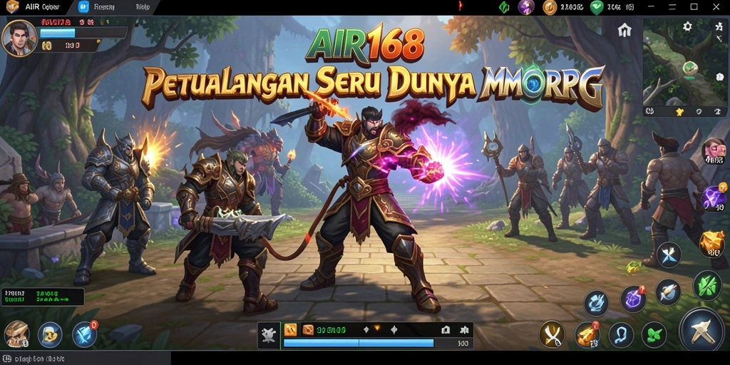 Screenshot gameplay AIR168 yang menunjukkan aksi pertempuran seru dalam MMORPG.