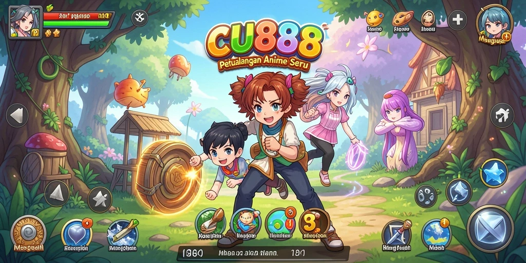 Screenshot gameplay <strong>CU888</strong> menampilkan karakter anime dalam aksi epik.