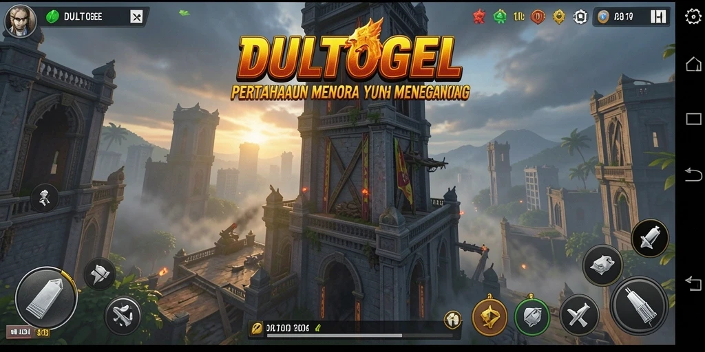 Screenshot DULTOGEL menampilkan aksi pertahanan yang mendebarkan.