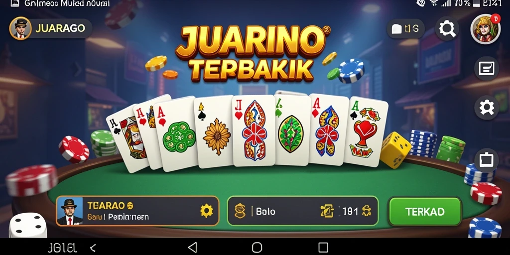 Tampilan gameplay seru dalam JUARAGO dengan domino yang menawan.