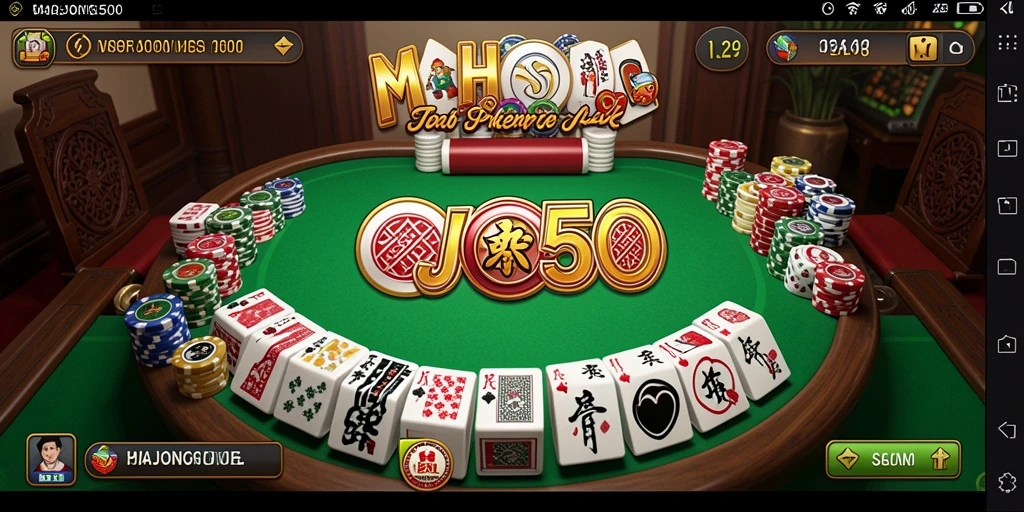 Tampilan gameplay seru dalam MAHJONG500 dengan pemain aktif.