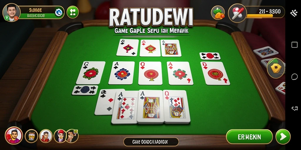 Tampilan menarik dari gameplay Gaple di RATUDEWI.