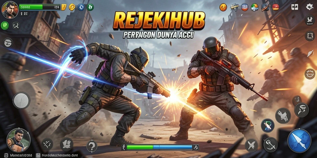Tampilan aksi spektakuler dalam gameplay REJEKIHUB yang mendebarkan.