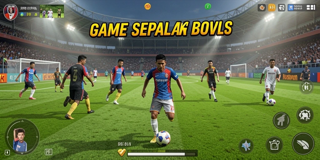 Tampilan gameplay RPRR yang menarik saat pertandingan sepak bola.