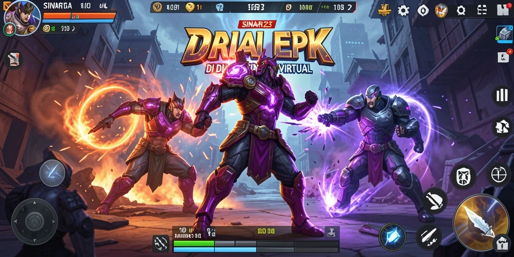 Tampilan gameplay SINAR123 yang mendebarkan dalam pertarungan antara karakter.