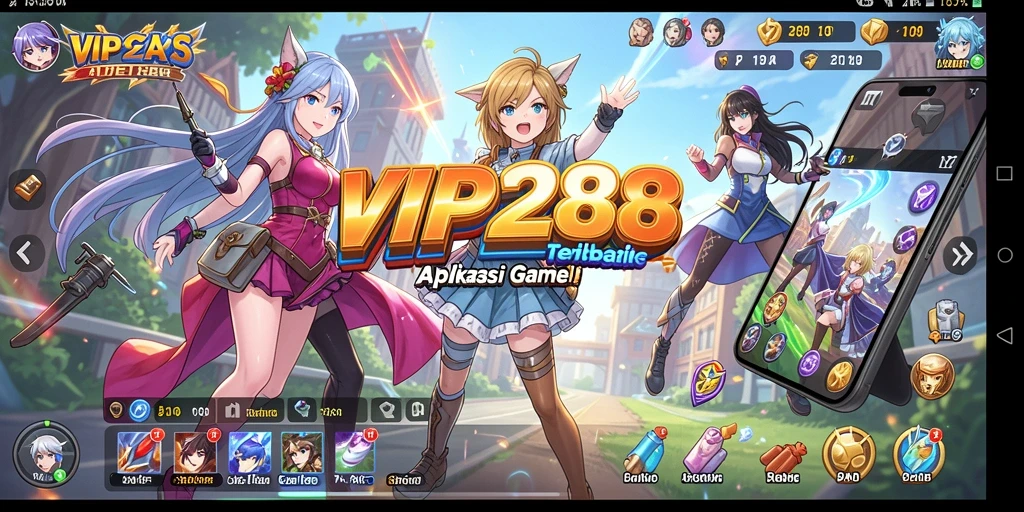 Screenshot gameplay VIP288 yang menampilkan aksi anime yang seru.